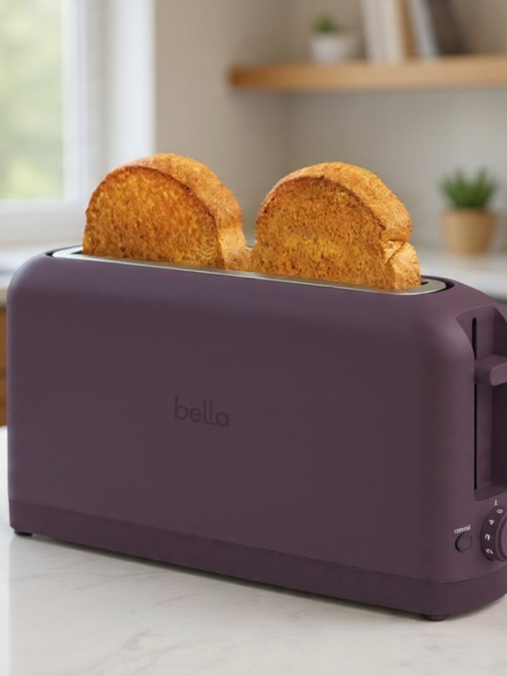 2 Slice Slim Toaster - Fits-Anywhere Kitchenware - Plum